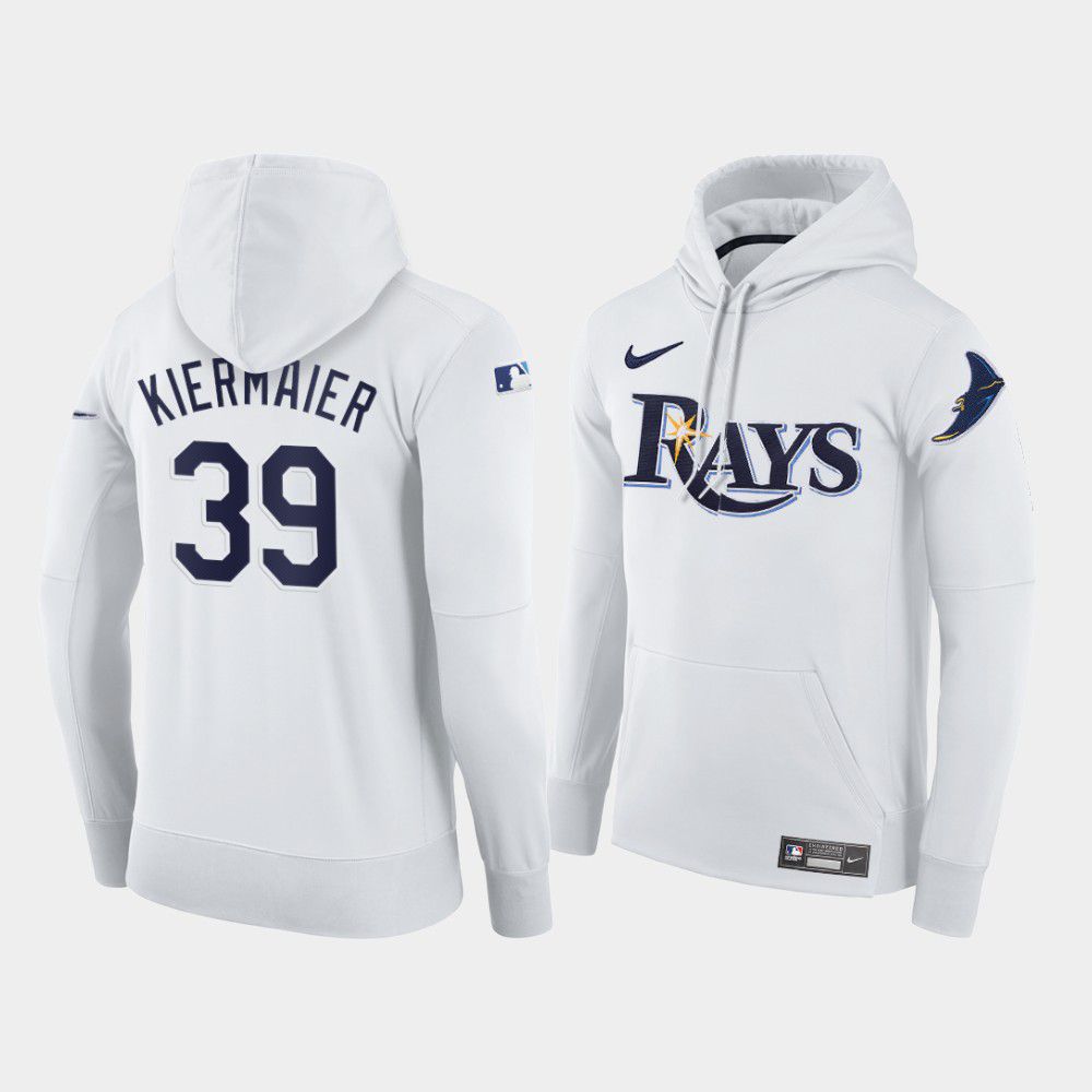 Men Tampa Bay Rays 39 Kiermaier white home hoodie 2021 MLB Nike Jerseys